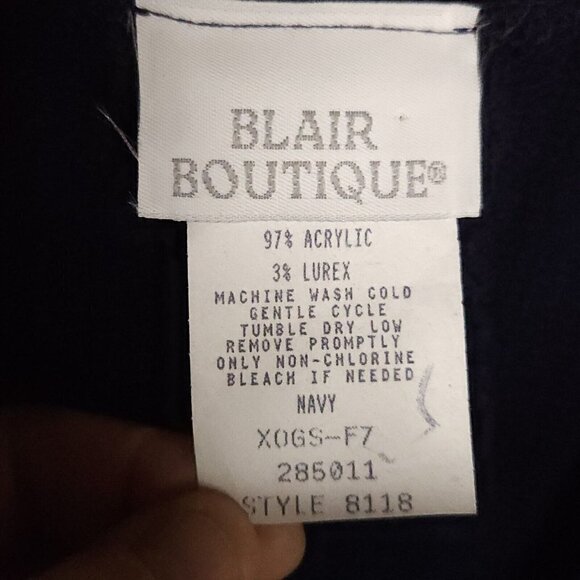 Blair Boutique Vintage New Navy Blue Gold Sweater Vest XL - Picture 5 of 5